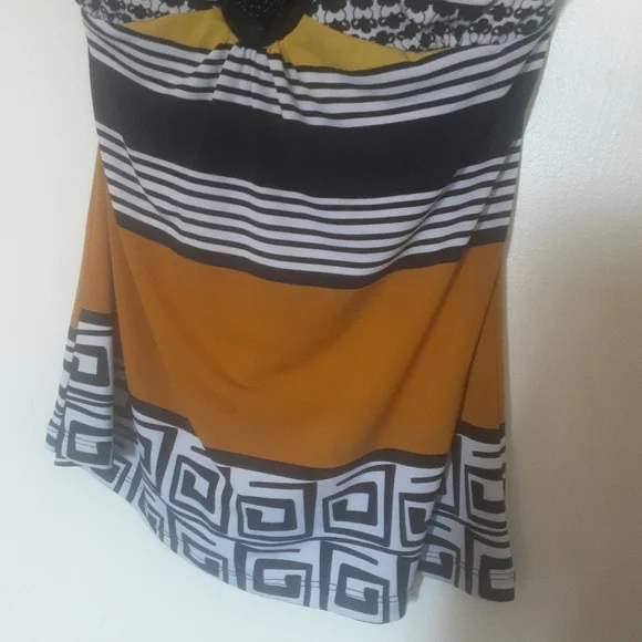 J.T.B. Beaded Criss Cross Back Tank Top Sz L - Picture 3 of 7